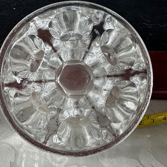 Vintage Reims 19 hole glass 4" flower frog made  in France - Picture 2 of 4